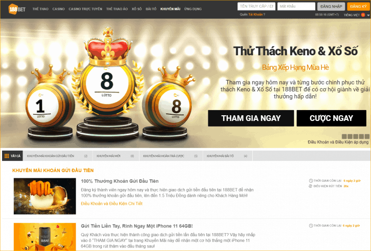 Cac hinh thuc khuyen mai 188bet co hap dan phong phu?