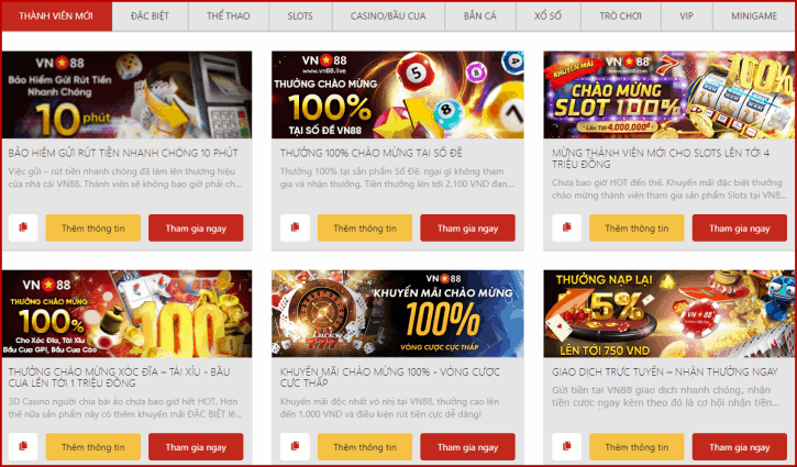 Cac hinh thuc khuyen mai vn88 co hap dan phong phu?