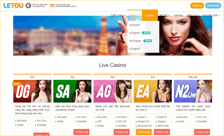 Letou cung cap dich vu ca cuoc chinh thuc nao?